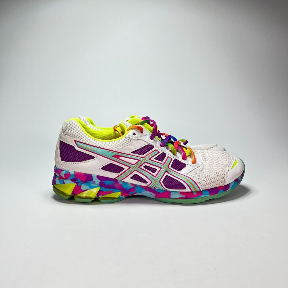 ASICS Gel Frantic 7 White Purple Running Shoes Silver Athletic Women’s Size 9.5